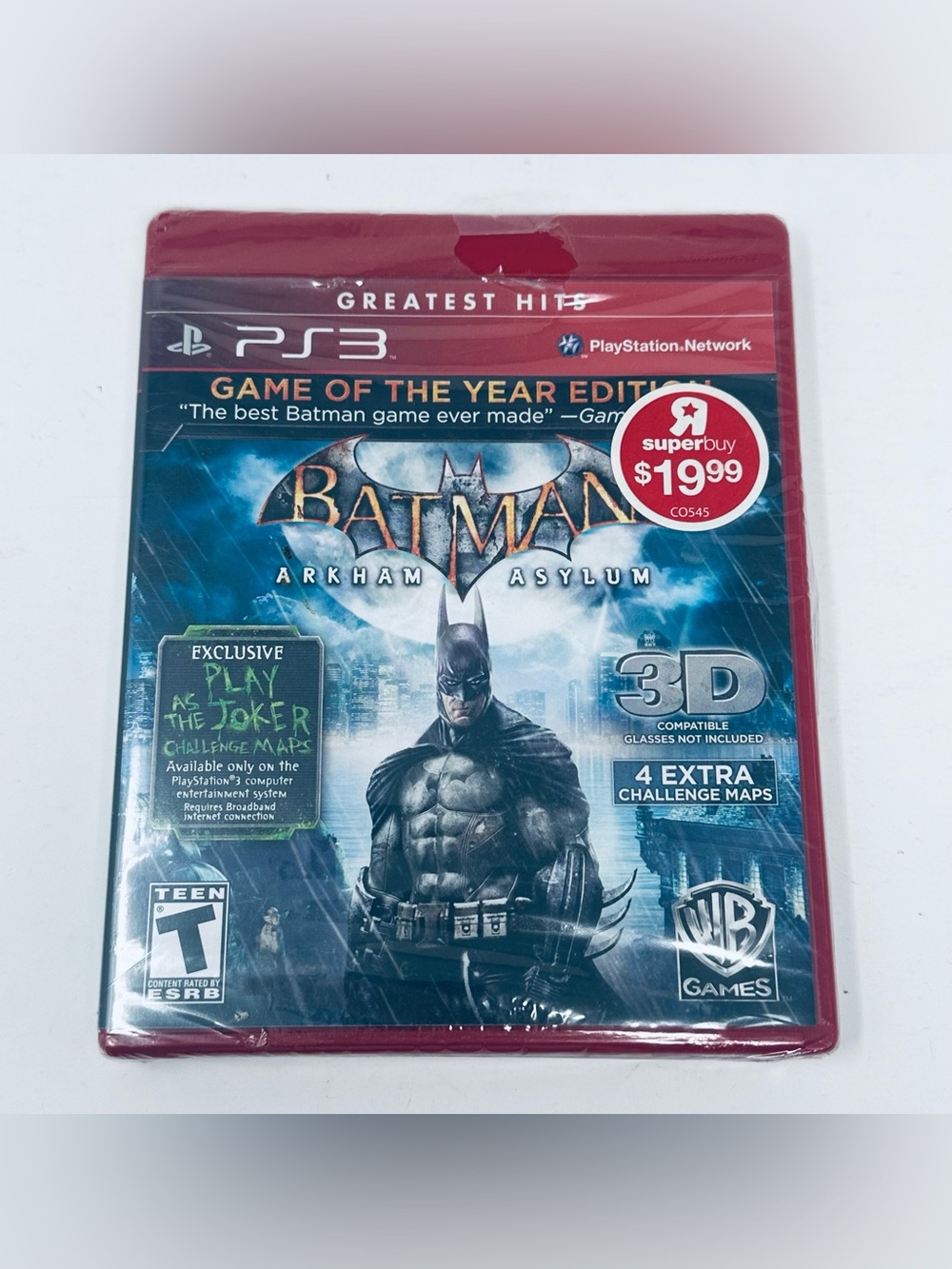 Batman Arkham Asylum GOTY PS3 PlayStation 3 Warner Bros Game of the Year Sealed